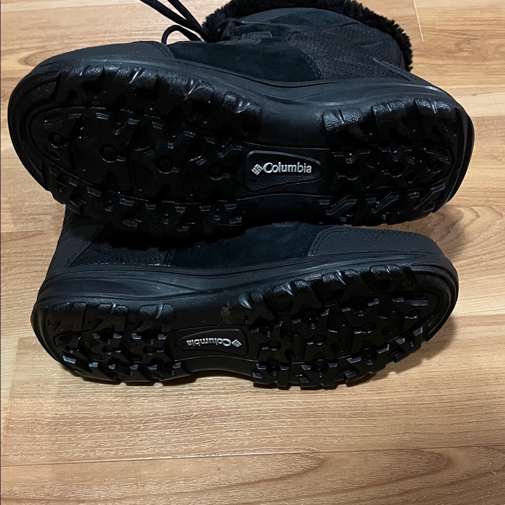 Women's Black Fur-Lined Winter Boots - Picture 5 of 6